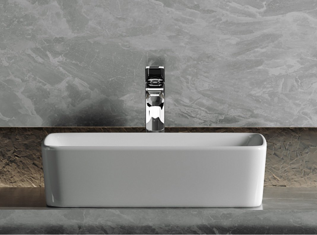 Раковина Ceramicanova CN6037 накладная прямоугольная 48, санфарфор купить,NaN