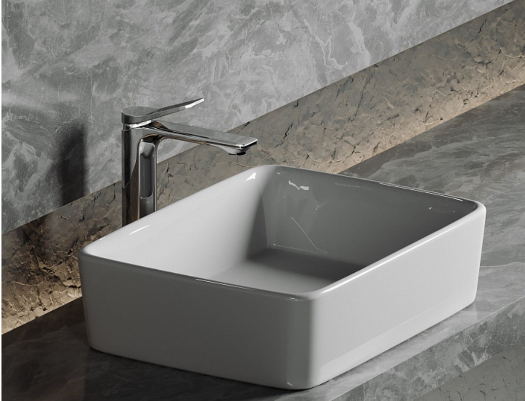 Раковина Ceramicanova CN6037 накладная прямоугольная 48, санфарфор