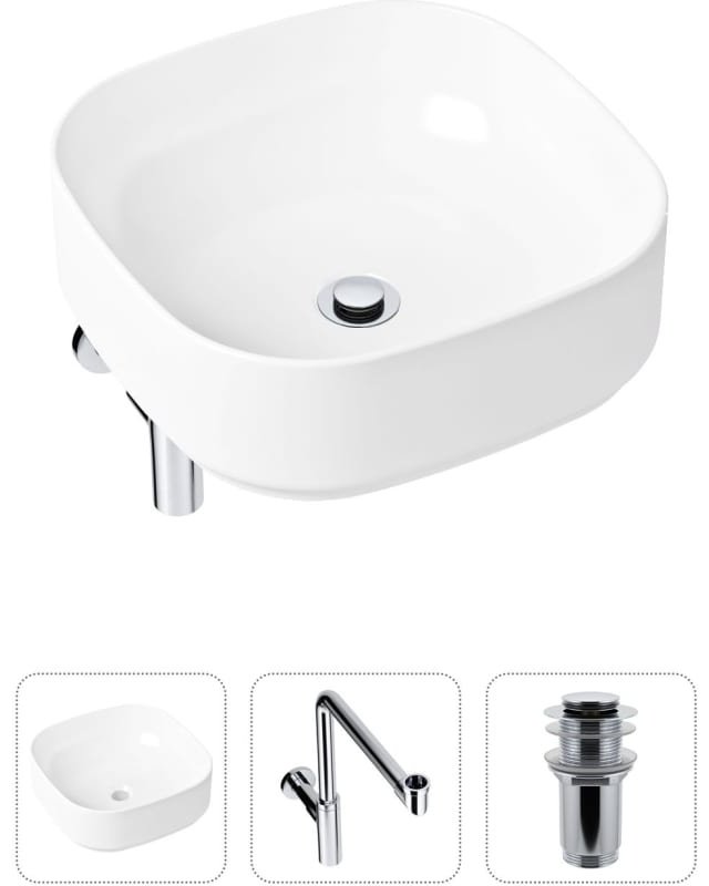 Раковина Lavinia Boho Bathroom Sink 21520261 накладная квадратная 40, санфарфор купить,NaN