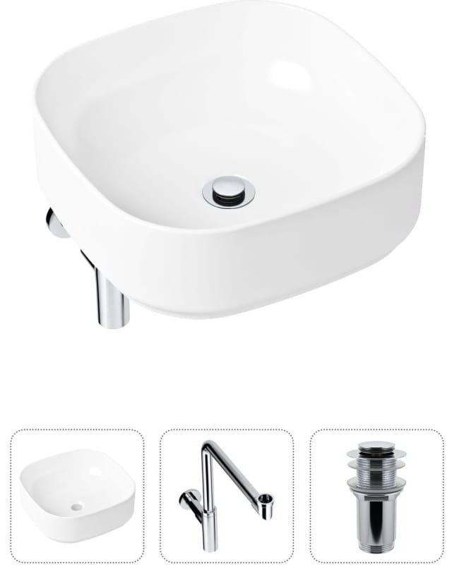 Раковина Lavinia Boho Bathroom Sink 21520261 накладная квадратная 40, санфарфор купить,NaN