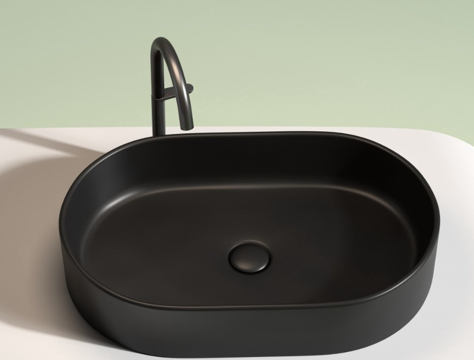 Раковина Ceramicanova CN6048MB накладная овальная 60, санфарфор купить,300300