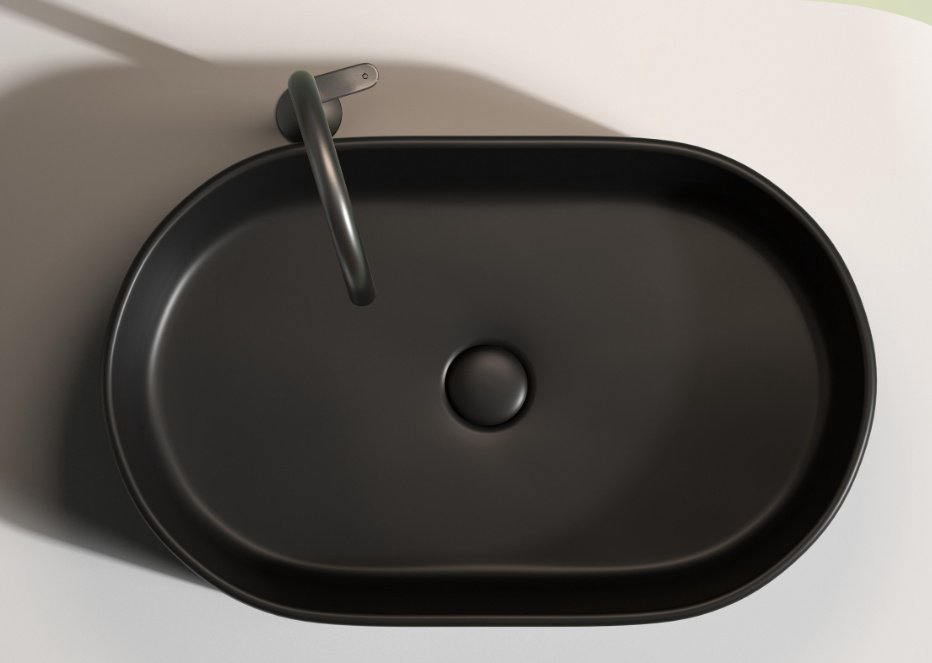 Раковина Ceramicanova CN6048MB накладная овальная 60, санфарфор купить,300300