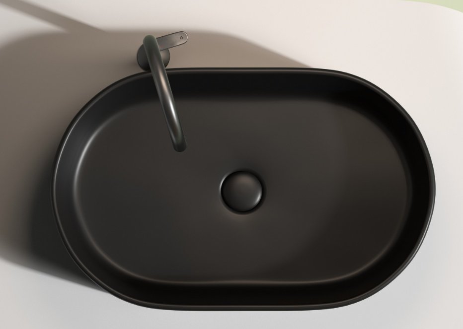 Раковина Ceramicanova CN6048MB накладная овальная 60, санфарфор
