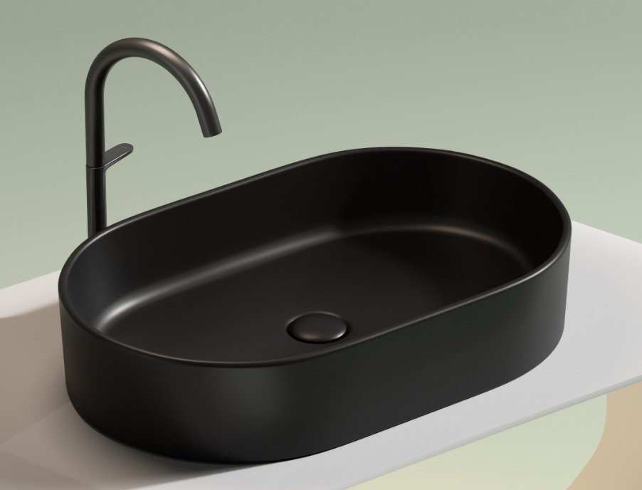 Раковина Ceramicanova CN6048MB накладная овальная 60, санфарфор
