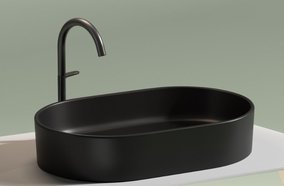 Раковина Ceramicanova CN6048MB накладная овальная 60, санфарфор