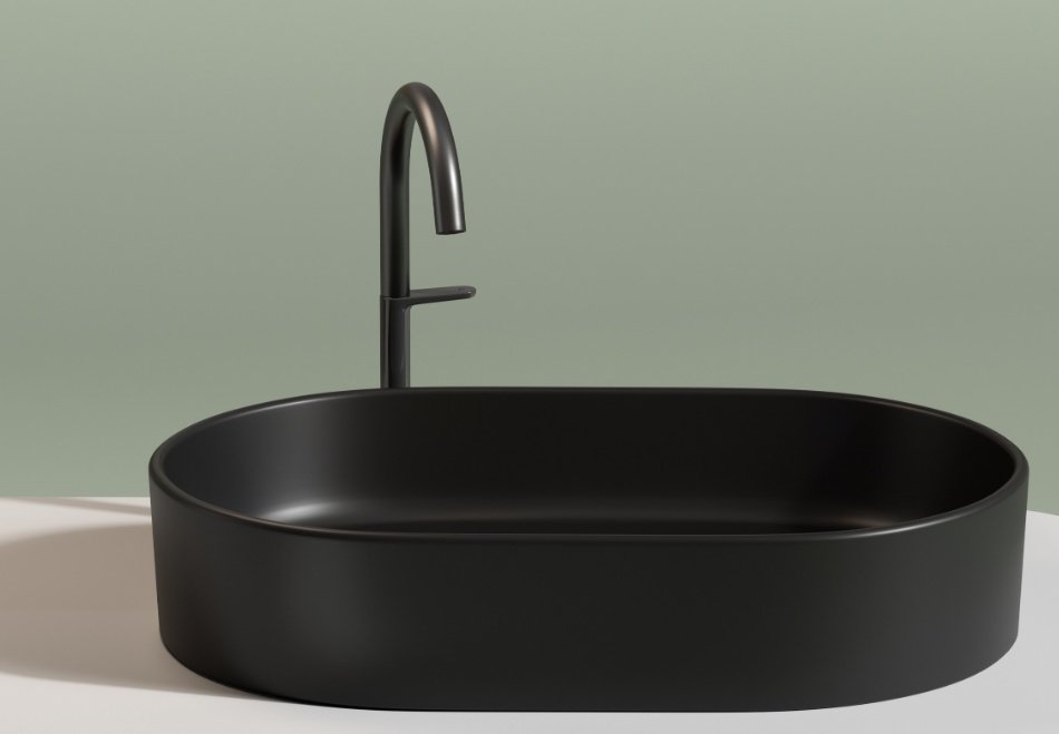 Раковина Ceramicanova CN6048MB накладная овальная 60, санфарфор
