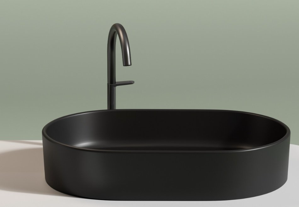 Раковина Ceramicanova CN6048MB накладная овальная 60, санфарфор купить,300300