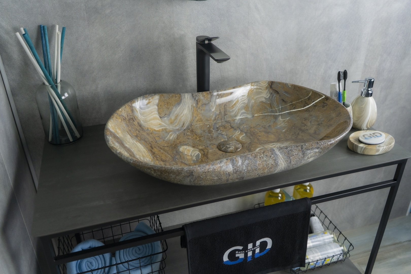 Раковина GID-ceramic 54440 Mnc503 накладная овальная 41, фаянс