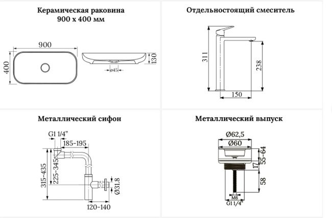 Раковина Wellsee 201002060 накладная овальная 40, фаянс купить,NaN