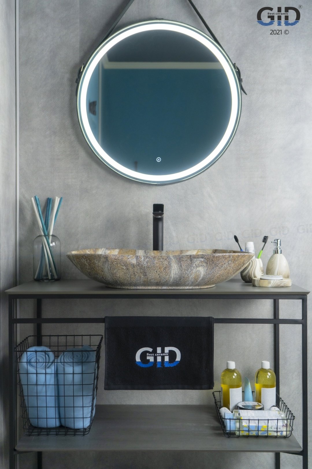 Раковина GID-ceramic 54440 Mnc503 накладная овальная 41, фаянс