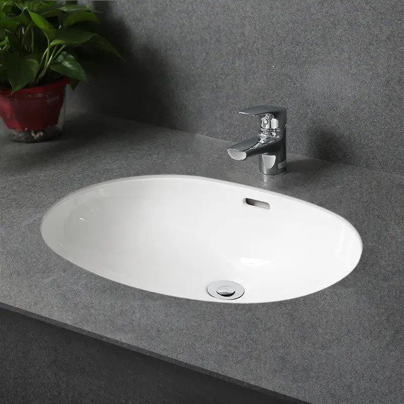 Раковина GID-ceramic Yj8004 подстольная овальная 39.5, фаянс