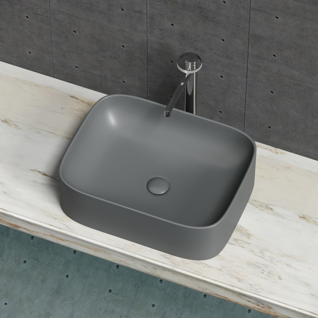 Раковина Ceramicanova CN6052MDH накладная прямоугольная 38, мрамор