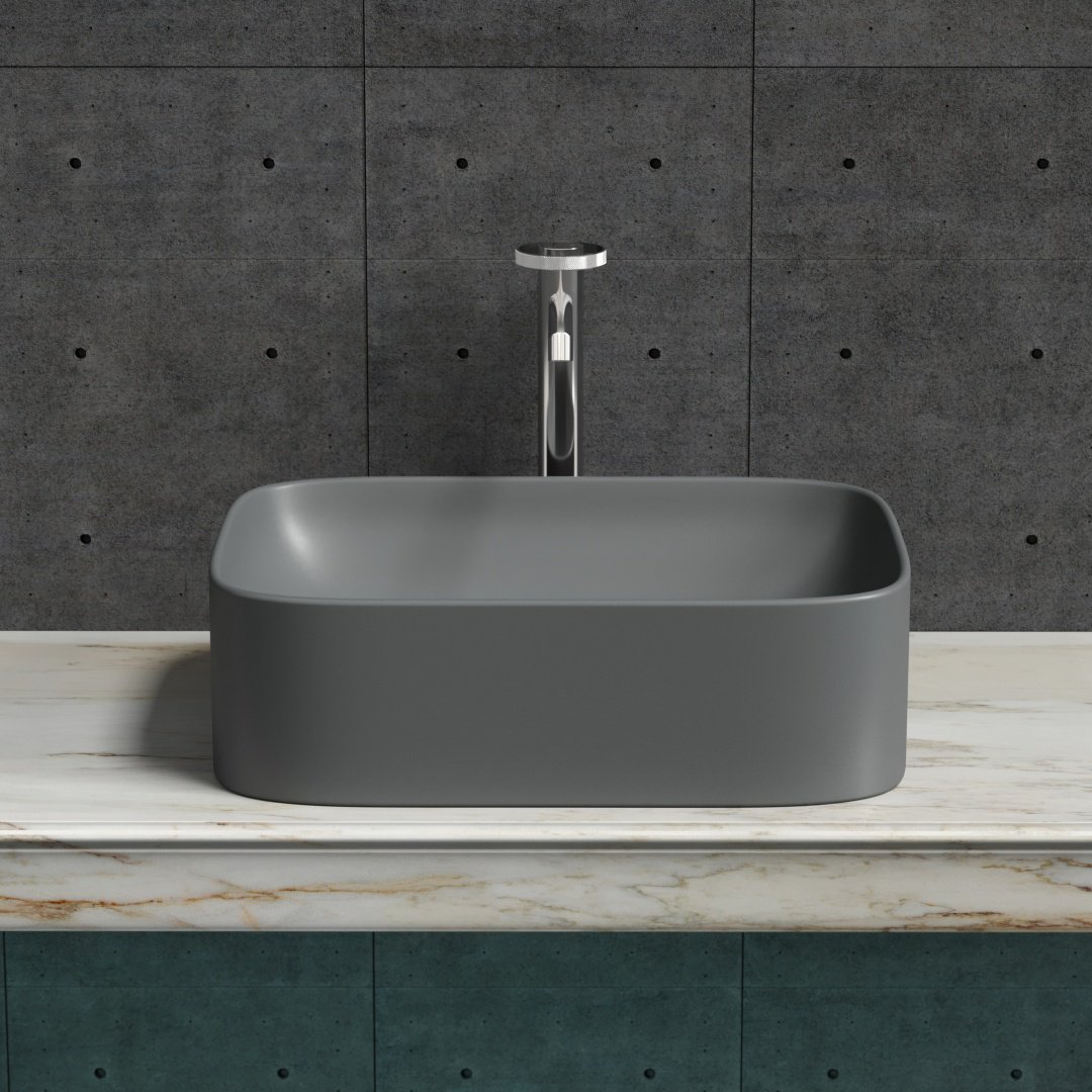 Раковина Ceramicanova CN6052MDH накладная прямоугольная 38, мрамор