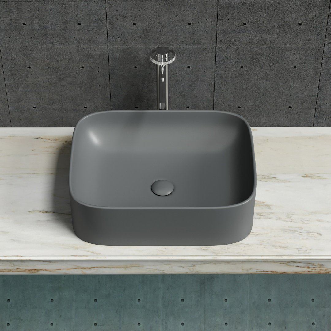 Раковина Ceramicanova CN6052MDH накладная прямоугольная 38, мрамор купить,NaN