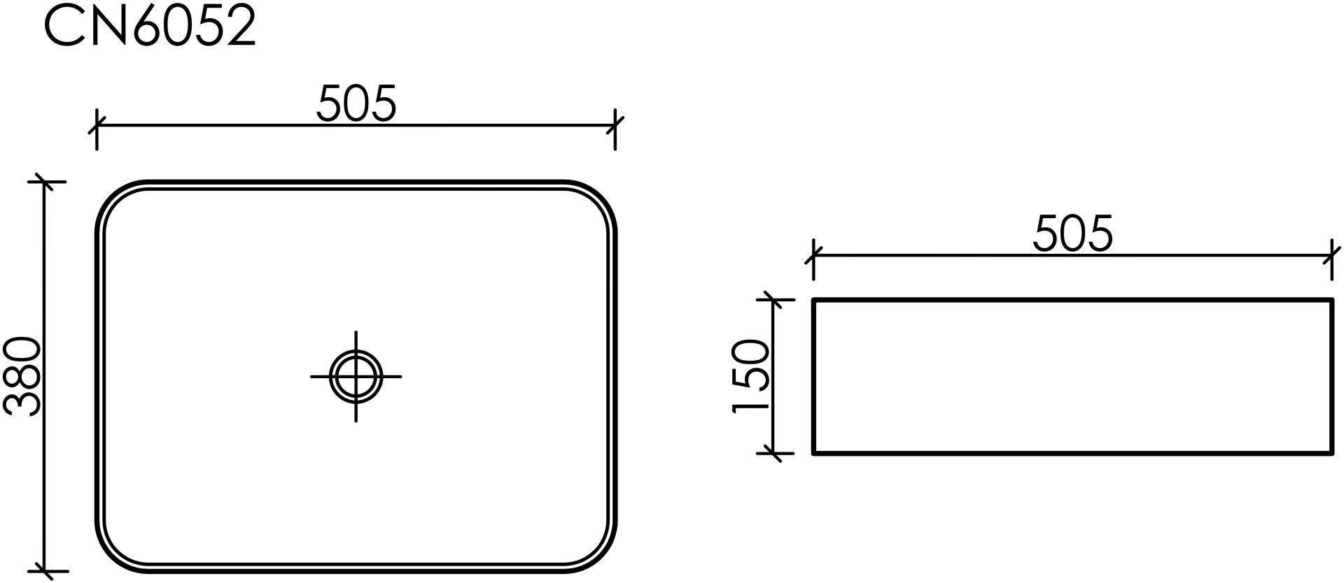 Раковина Ceramicanova CN6052MDH накладная прямоугольная 38, мрамор купить,NaN