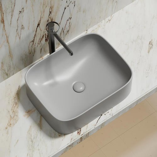 Раковина Ceramicanova CN6052MSG накладная прямоугольная 38, мрамор