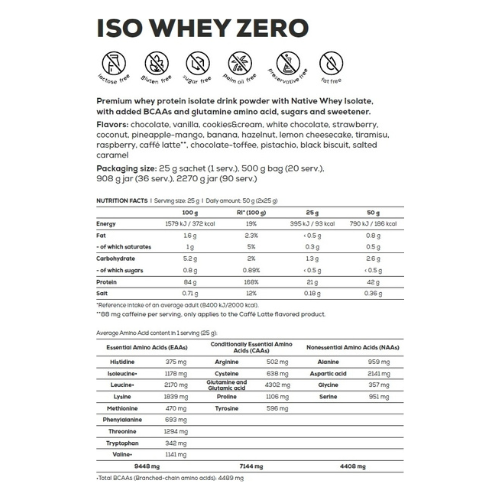 Протеин BioTech USA Iso Whey Zero lactose free Печенье со сливками 500гр