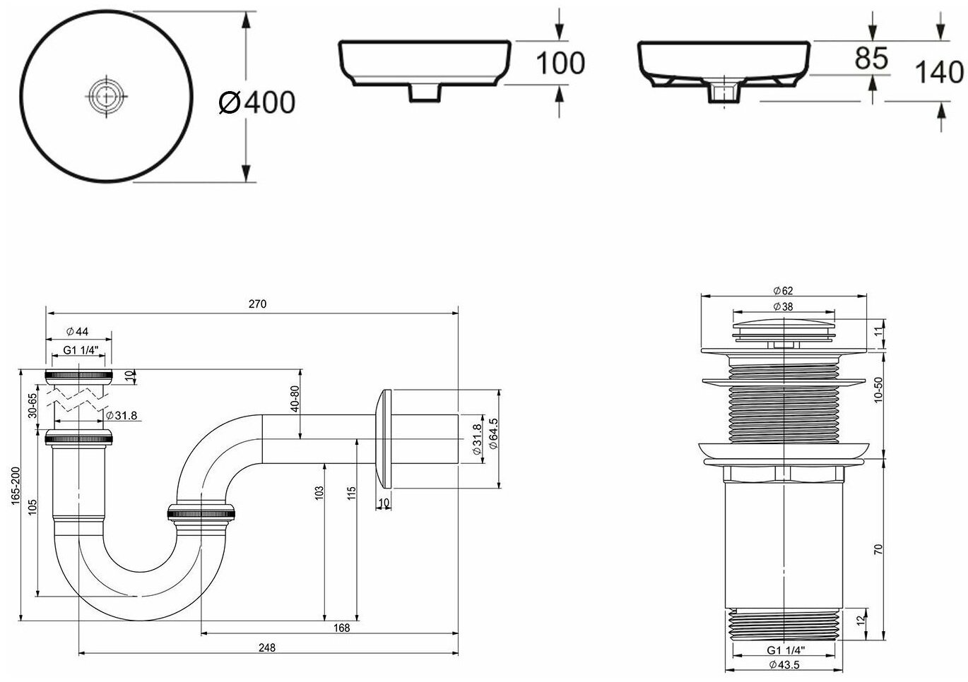 Раковина Lavinia Boho Bathroom Sink 21520163 накладная круглая 40, керамика купить,NaN