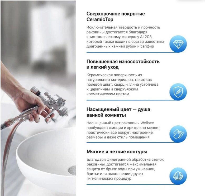 Раковина Wellsee 201005456 подвесная прямоугольная 65, фаянс