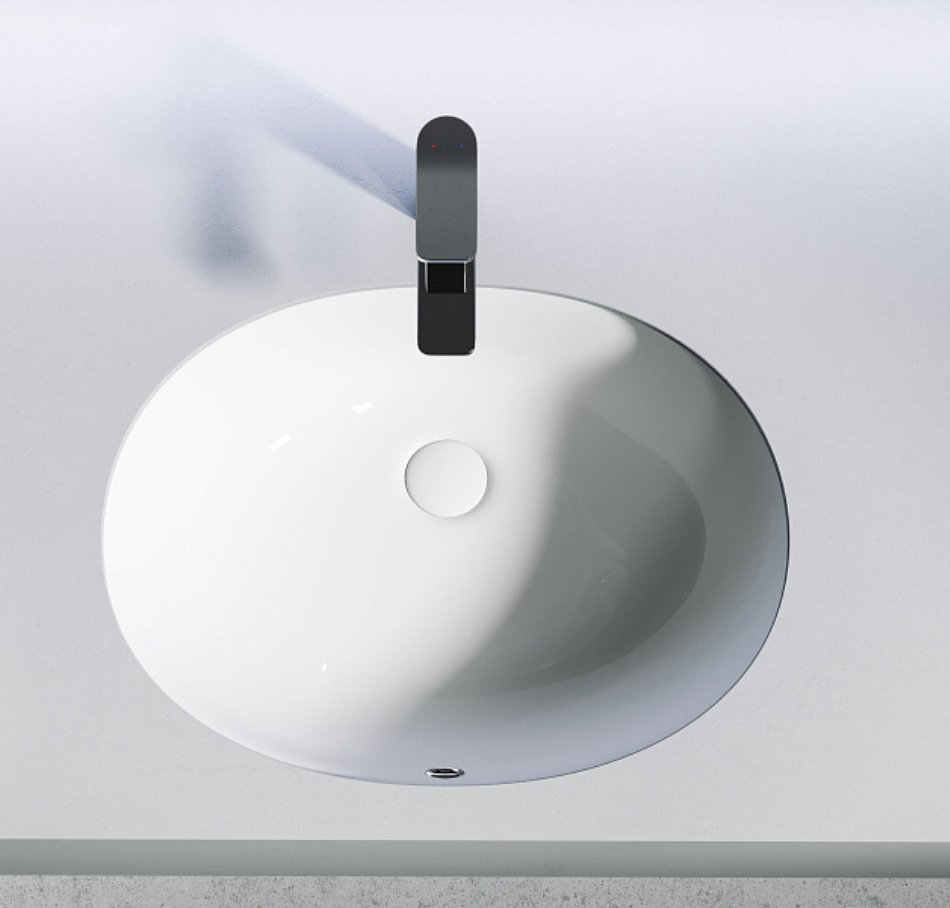 Раковина Ceramicanova CN6076 врезная овальная 52, санфарфор