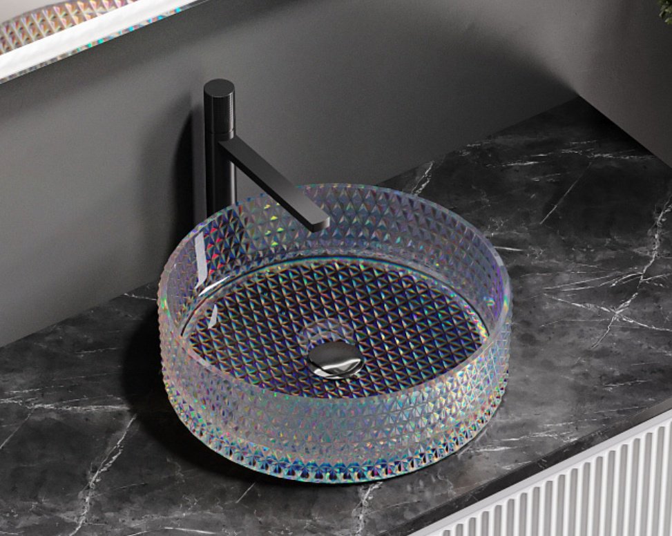 Раковина Ceramicanova CN6059 накладная круглая 36, стекло