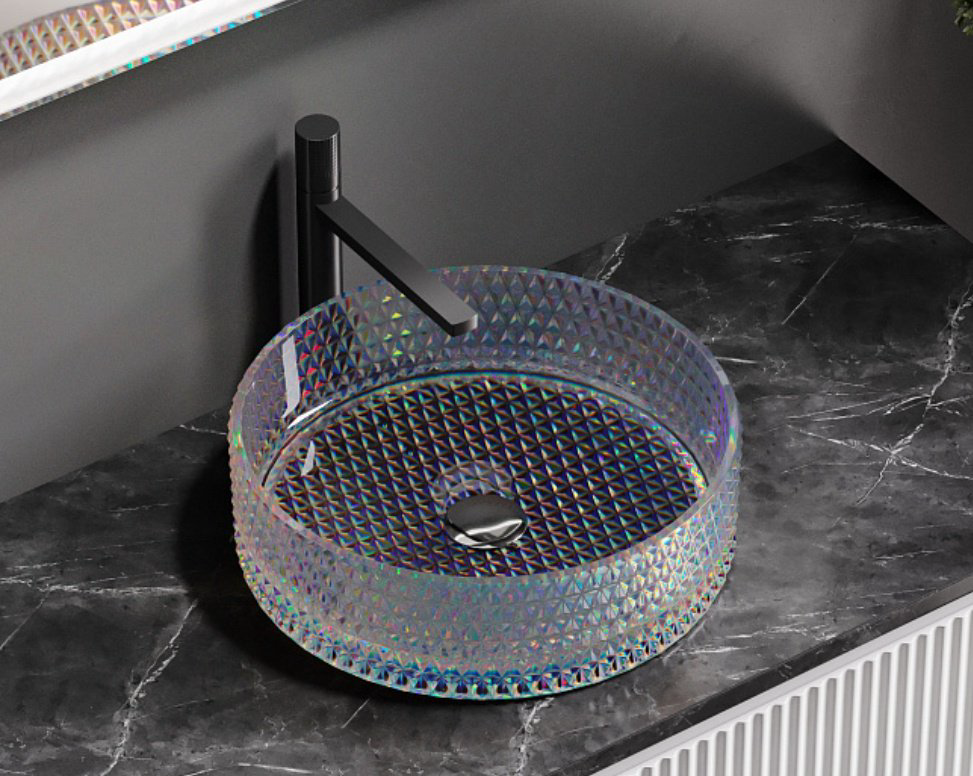 Раковина Ceramicanova CN6059 накладная круглая 36, стекло купить,NaN