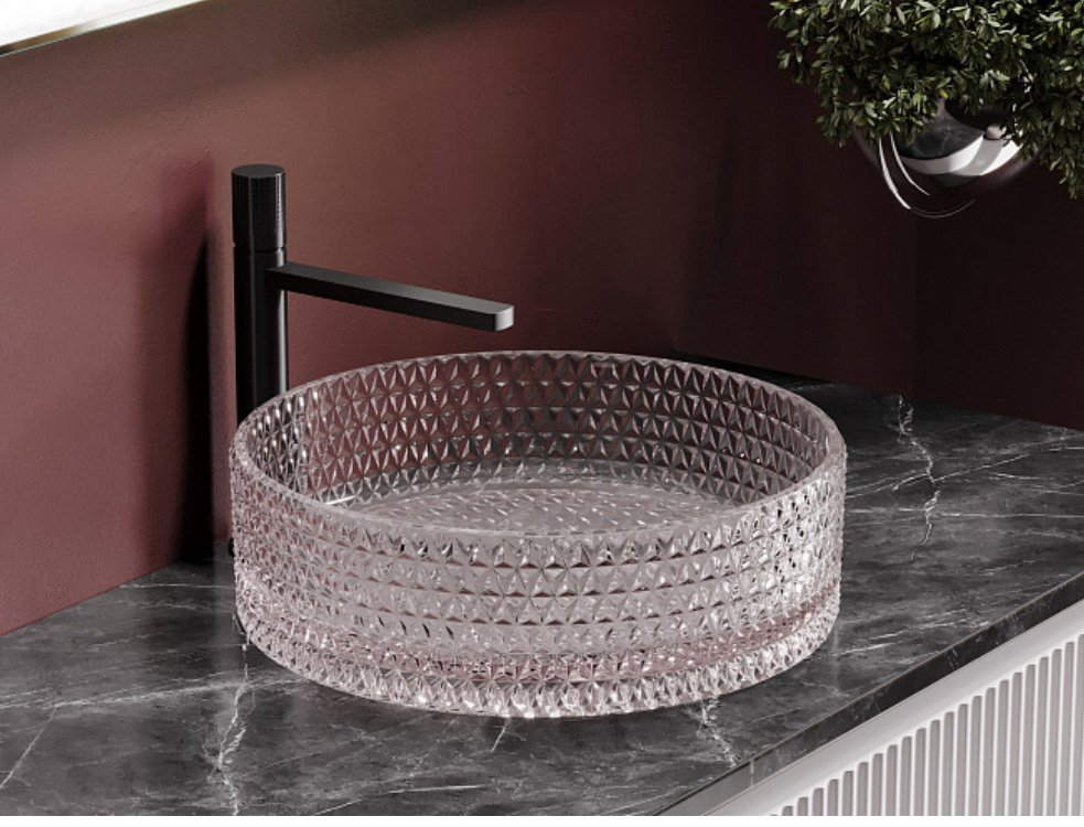 Раковина Ceramicanova CN6061 накладная круглая 36, стекло купить,369742