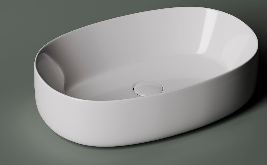 Раковина Ceramicanova CN5023 накладная овальная 54, санфарфор
