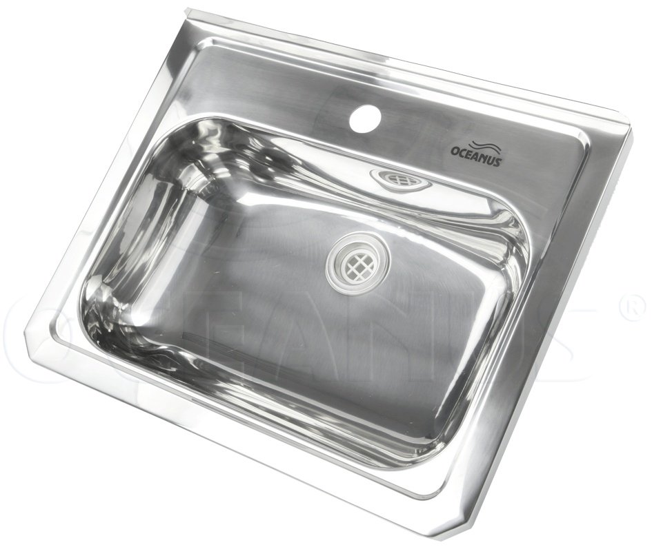 Раковина Oceanus 3-015.1 подвесная прямоугольная 40.8, нержавеющая сталь