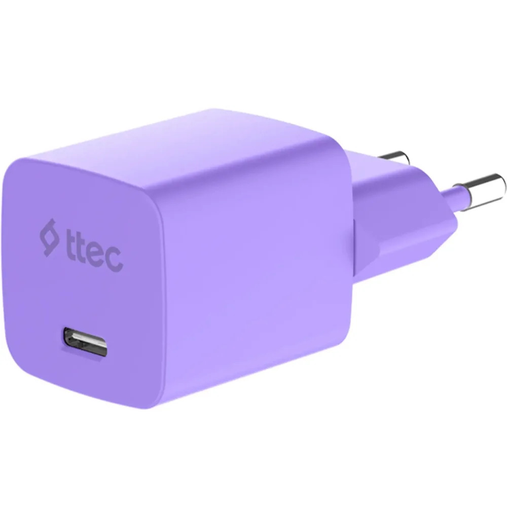 Зарядное устройство TTEC SmartCharger GAN 45W PD + USB-C - USB-C 3A 2SCG45CNMR Neon Purple 