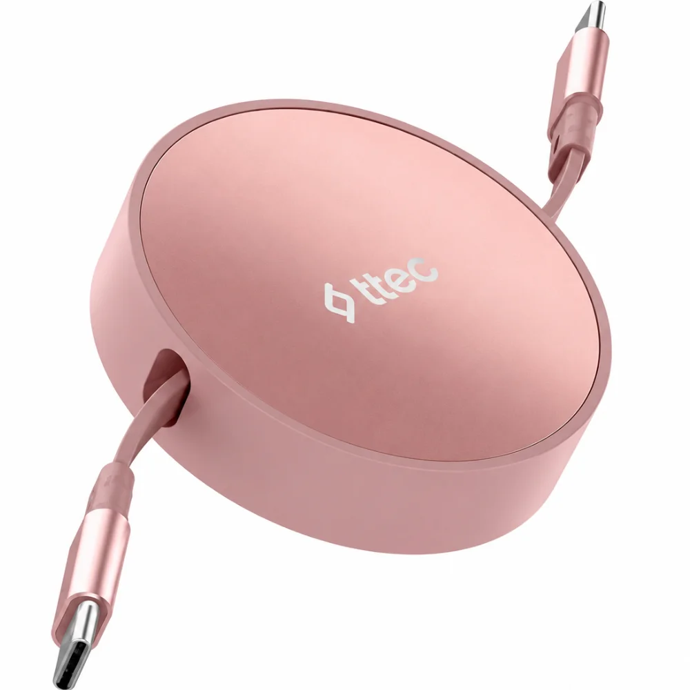 Кабель для телефона TTEC USB-C to USB-C Mini Retractable 100W 2DK65P Sunset Blush