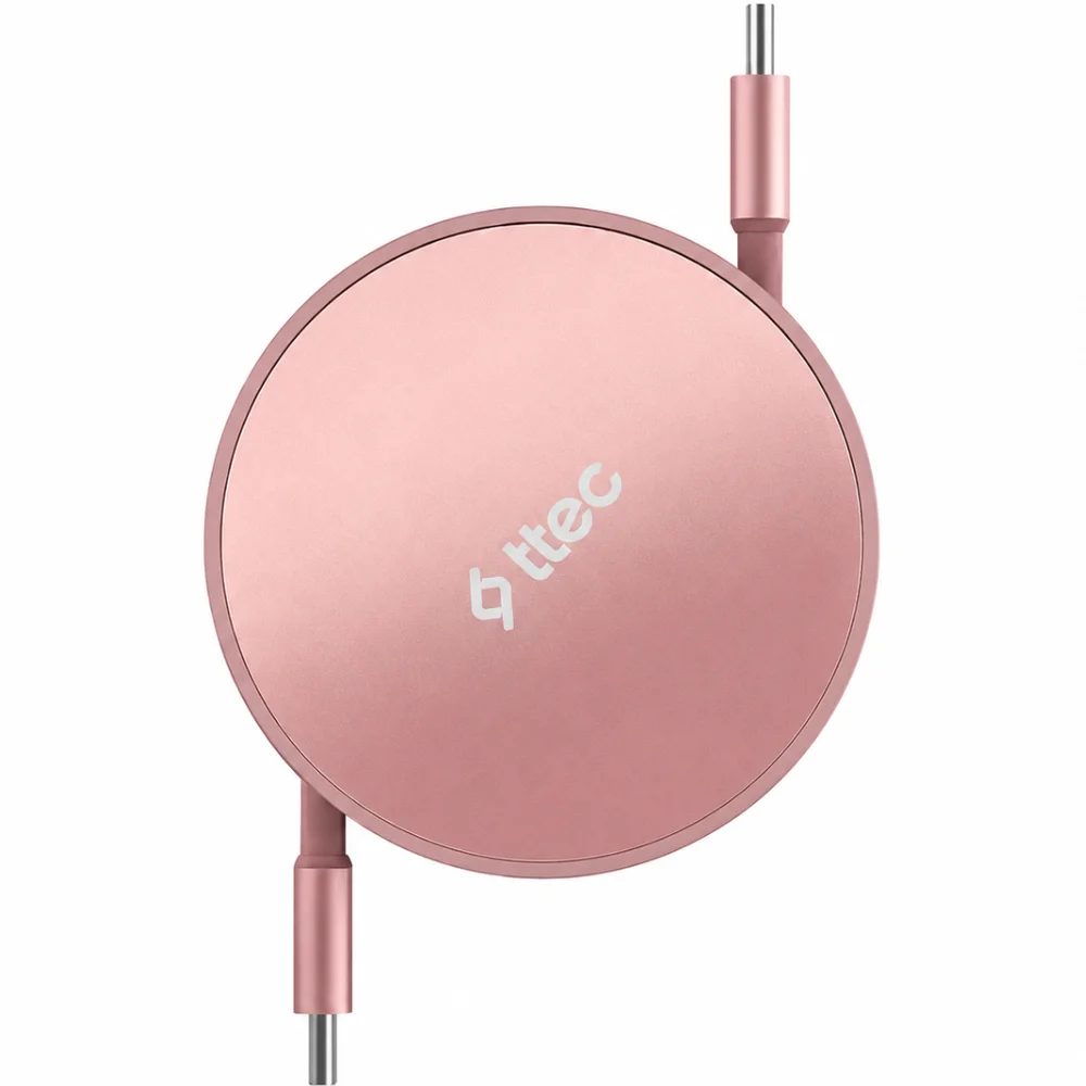Кабель для телефона TTEC USB-C to USB-C Mini Retractable 100W 2DK65P Sunset Blush