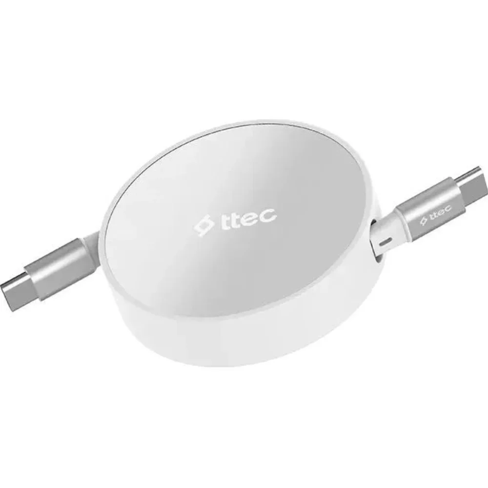 Кабель для телефона TTEC USB-C to USB-C Mini Retractable 100W 2DK65G Lunar Shine