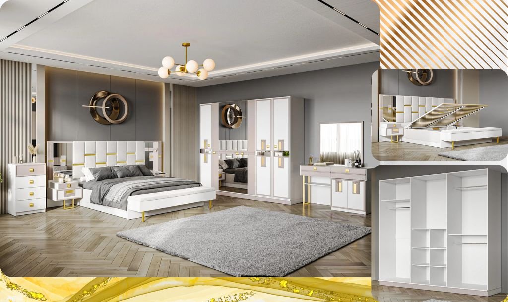 Гарнитур DOMA Спальный Гарнитур STEL-LUX-180+матрас, предметов в наборе 6 шт купить,NaN