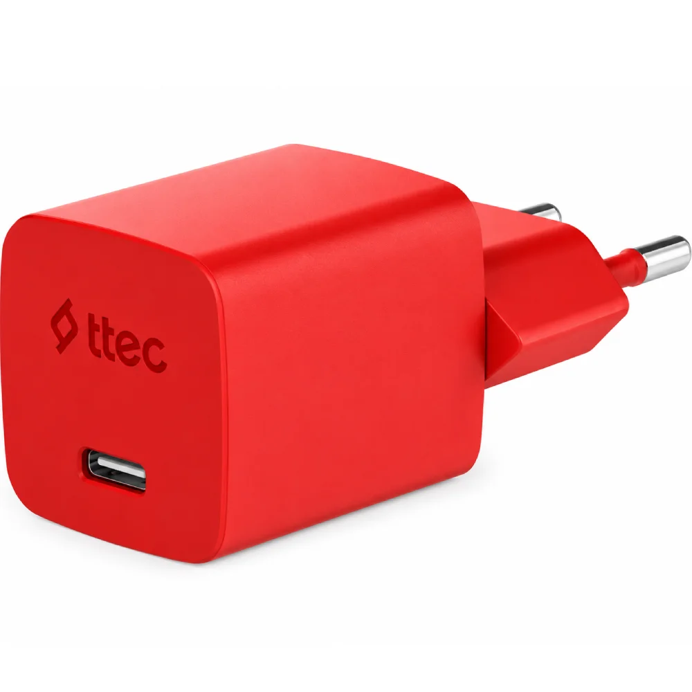 Зарядное устройство TTEC SmartCharger GAN 45W PD + USB-C - USB-C 3A 2SCG45CNK Neon Red
