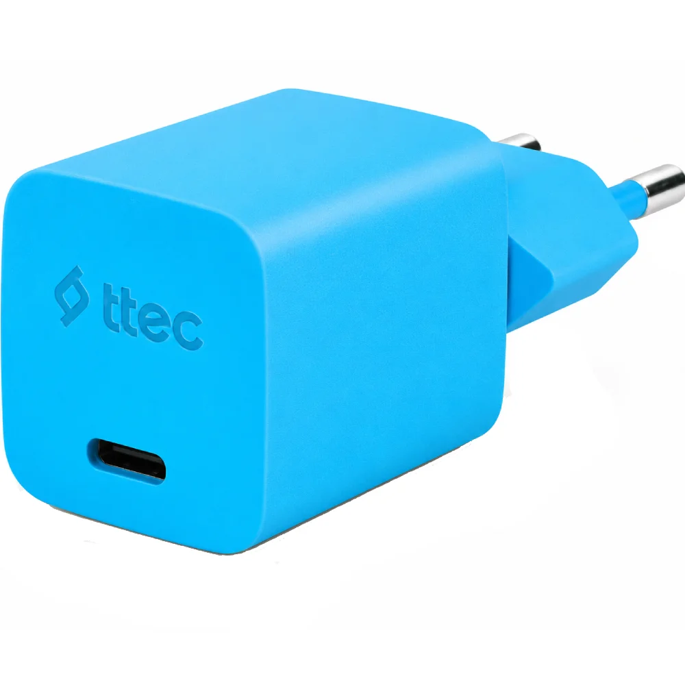 Зарядное устройство TTEC SmartCharger GAN 45W PD + USB-C - USB-C 3A 2SCG45CNM Neon Blue