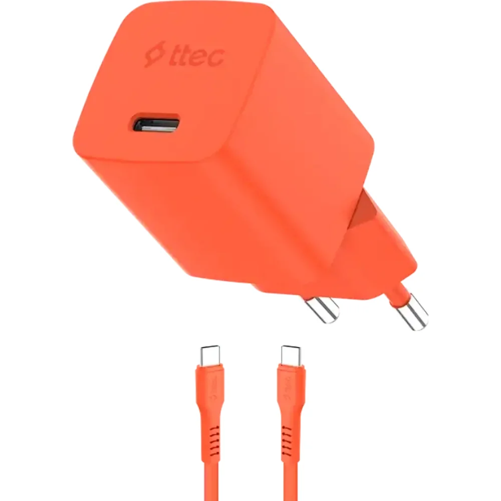Зарядное устройство TTEC SmartCharger GAN 45W PD + USB-C - USB-C 3A 2SCG45CNT Neon Orange купить,14990