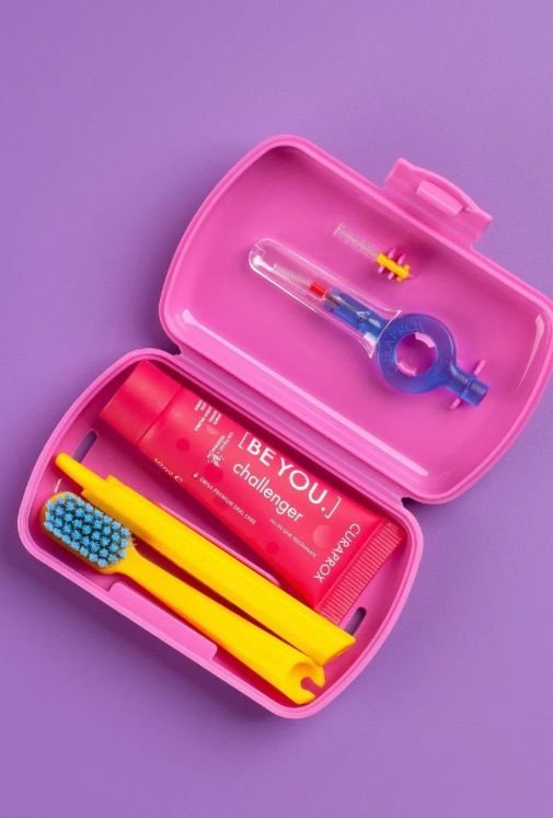 CURAPROX Travel Set Pinc набор по уходу за полостью рта мягкая жесткость 1 шт