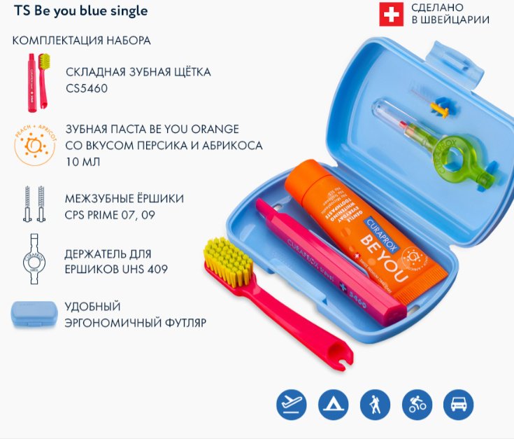 CURAPROX TS Be you blue single набор по уходу за полостью рта экстра-мягкая 1 шт