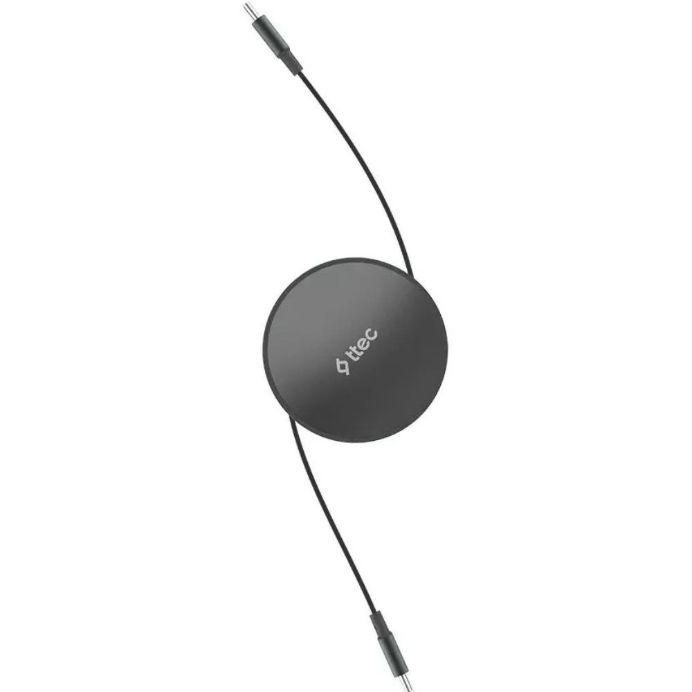 Кабель для телефона TTEC USB-C to USB-C Mini Retractable 100W 2DK65S Cosmic Black