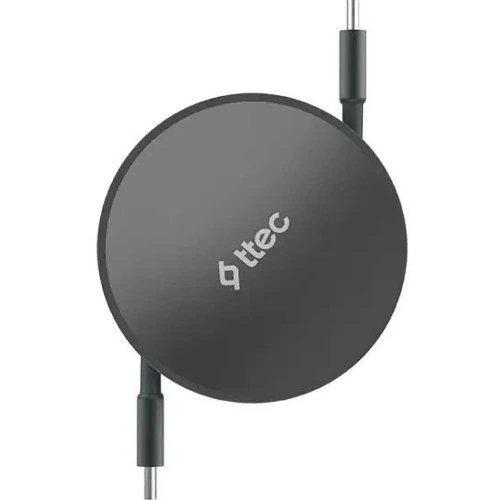 Кабель для телефона TTEC USB-C to USB-C Mini Retractable 100W 2DK65S Cosmic Black