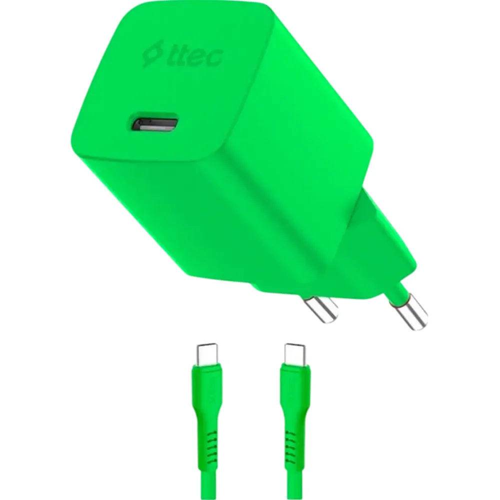 Зарядное устройство TTEC SmartCharger GAN 45W PD + USB-C - USB-C 3A 2SCG45CNY Neon Green