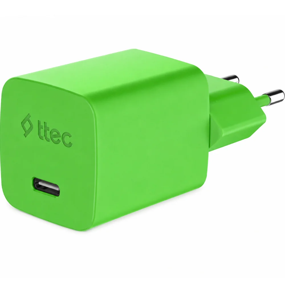 Зарядное устройство TTEC SmartCharger GAN 45W PD + USB-C - USB-C 3A 2SCG45CNY Neon Green