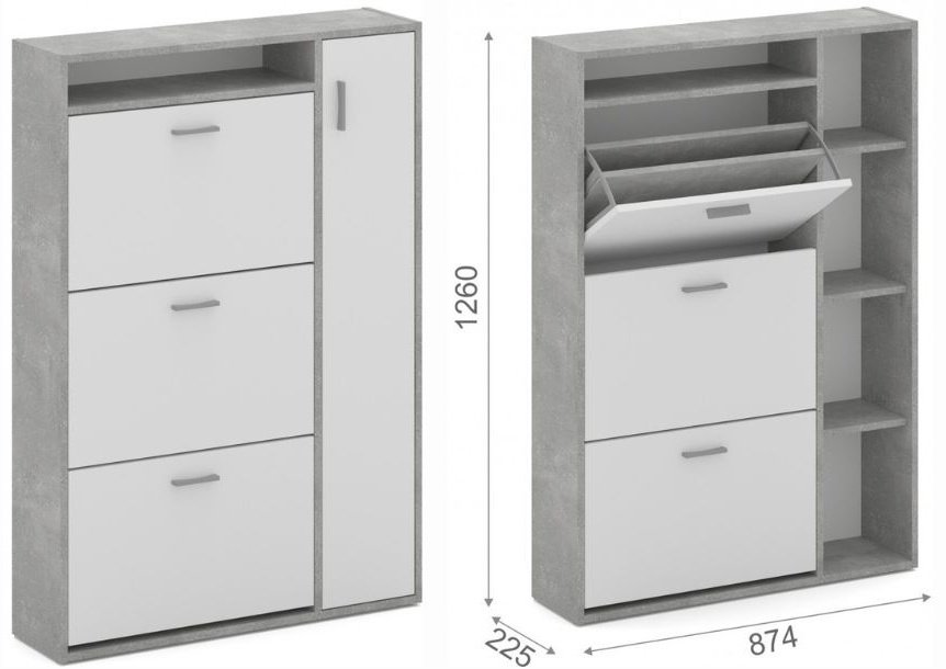 Обувница DOMA 87.40x22.50x126 см, ЛДСП купить,NaN