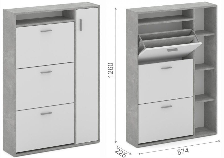 Обувница DOMA 87.40x22.50x126 см, ЛДСП купить,NaN