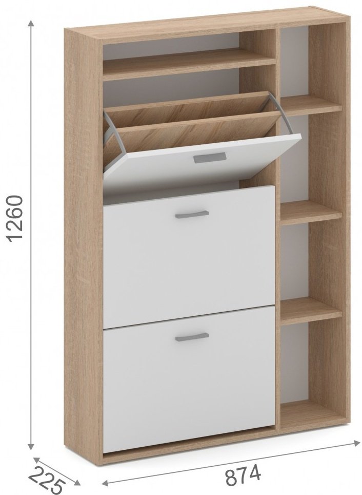 Обувница DOMA 87.40x22.50x126 см, ЛДСП купить,NaN