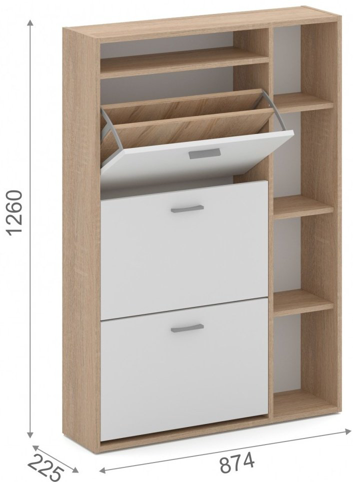 Обувница DOMA 87.40x22.50x126 см, ЛДСП купить,NaN