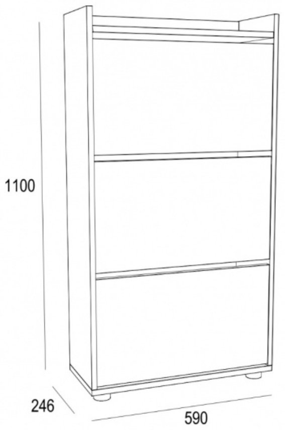 Обувница DOMA 59x24.60x110 см, ЛДСП купить,NaN