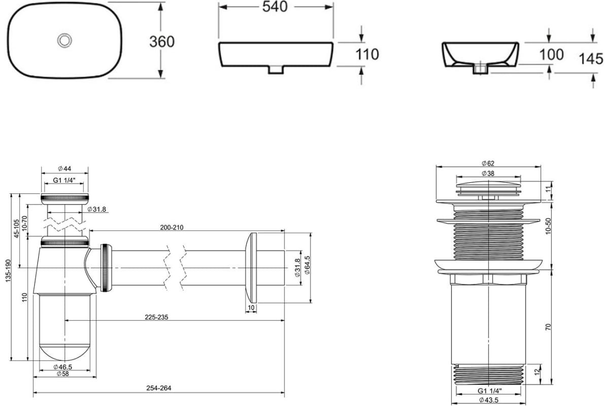 Раковина Lavinia Boho Bathroom Sink 21520003 накладная овальная 36, фарфор купить,NaN