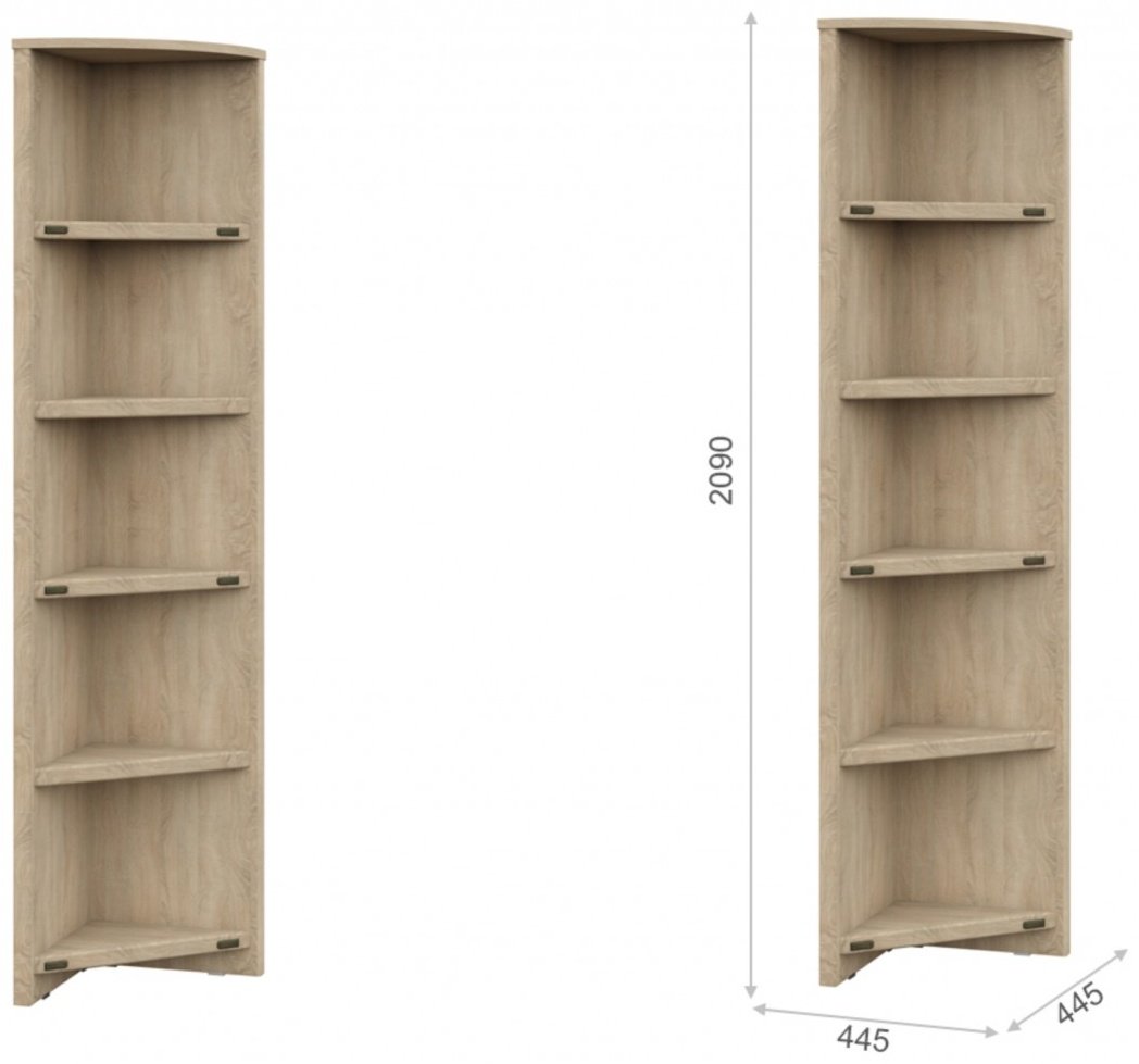 Стеллаж напольный DOMA, 44.5x44.5x209 см, коричневый купить,NaN
